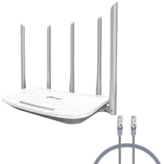 티피링크 공유기 ARCHER C60 + 랜선 CAT5.E 1M, ARCHER C60, CAT5.E 1M(G), 1개