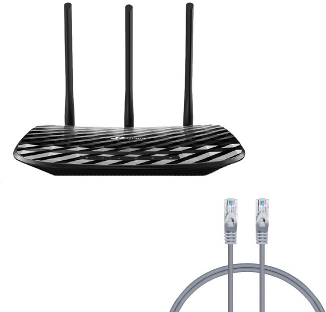 티피링크 기가공유기 ARCHER C2 + 랜선 CAT6. 10M, ARCHER C2, CAT6. 10M(G), 1개