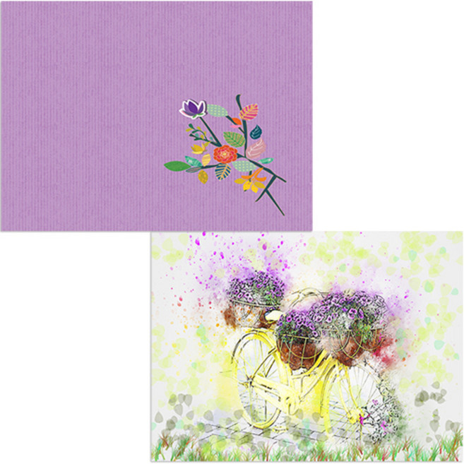 벨라 실리콘 식탁매트 자전거화분 + 꽃맞이, 혼합 색상, 385 x 285 mm, 1개