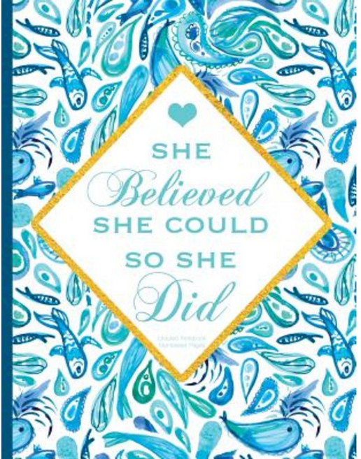 She Believed She Could So She Did: Unlined Notebook Numbered Pages Blue Ocean Cover 8.5 X 11 Paperback, Createspace Independent Publishing Platform