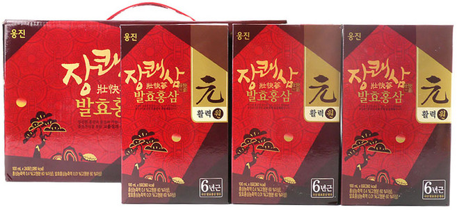 웅진식품 장쾌삼 발효홍삼 활력원 선물세트, 2.4L, 1개