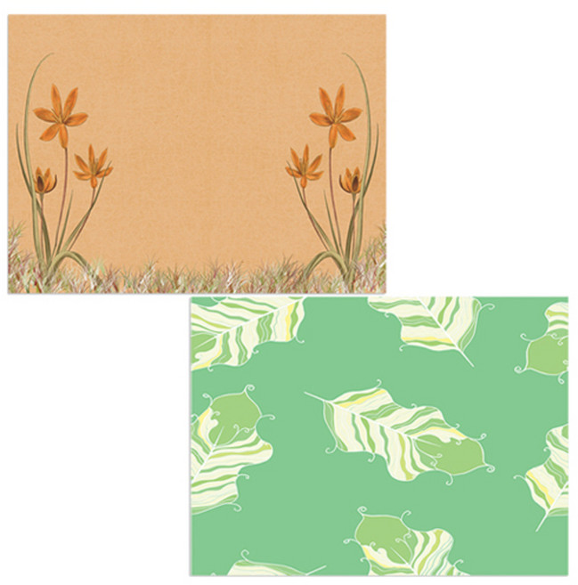 벨라 실리콘 식탁매트 깃털 연두 + 꽃, 1, 385 x 285 mm, 두께 1mm, 1개