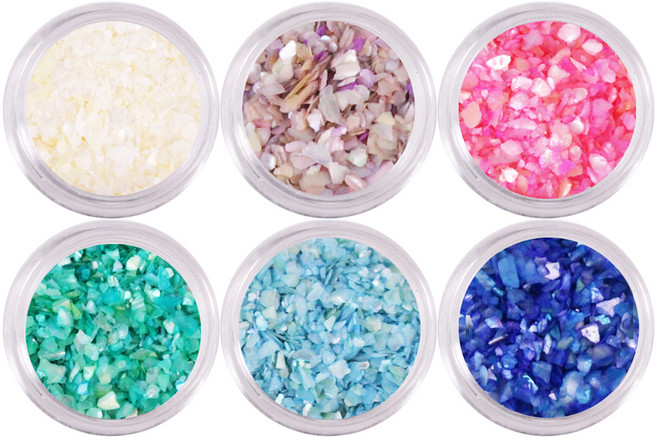 메이브라운 크림조각 자개글리터 6종 세트 M10043, 혼합 색상, 1개