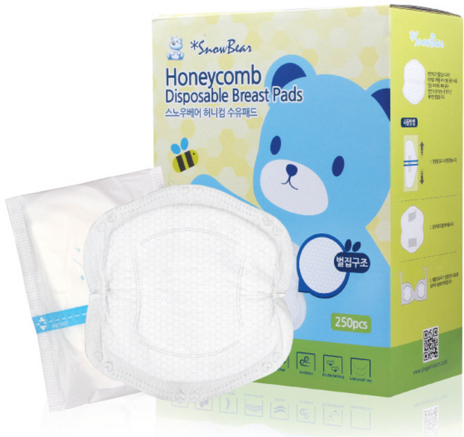 스노우베어 허니컴 3D 수유패드, 250매, 1개
