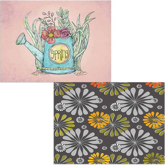 벨라 실리콘 식탁매트 꽃패턴 + 화분, 01, 385 x 285 mm, 두께 1 mm, 1개