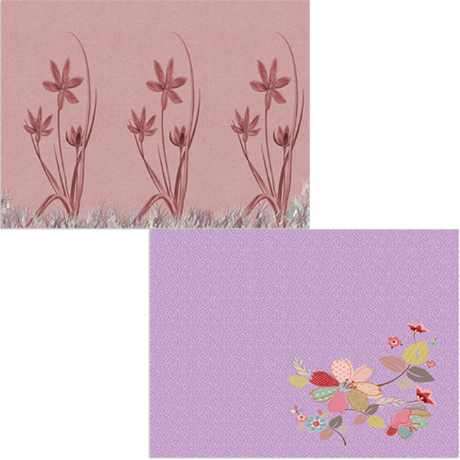 벨라 실리콘 식탁매트 꽃가지2 + 꽃, 6, 385 x 285 mm, 두께 1 mm, 1개