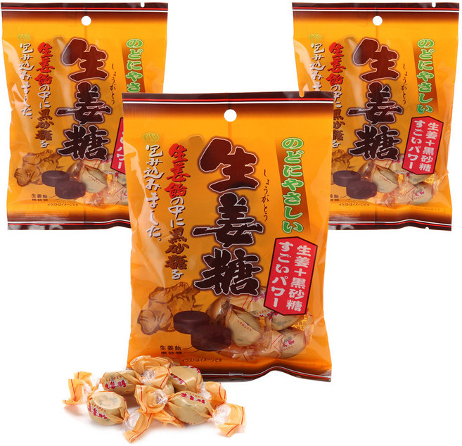 니씬 생강 사탕, 3개, 105g