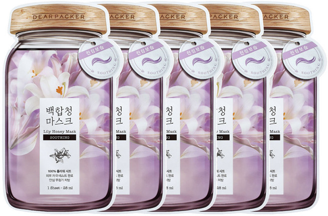 디어패커 백합청 마스크 팩, 5개입, 1개