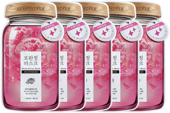 디어패커 모란청 마스크 팩, 5개입, 1개