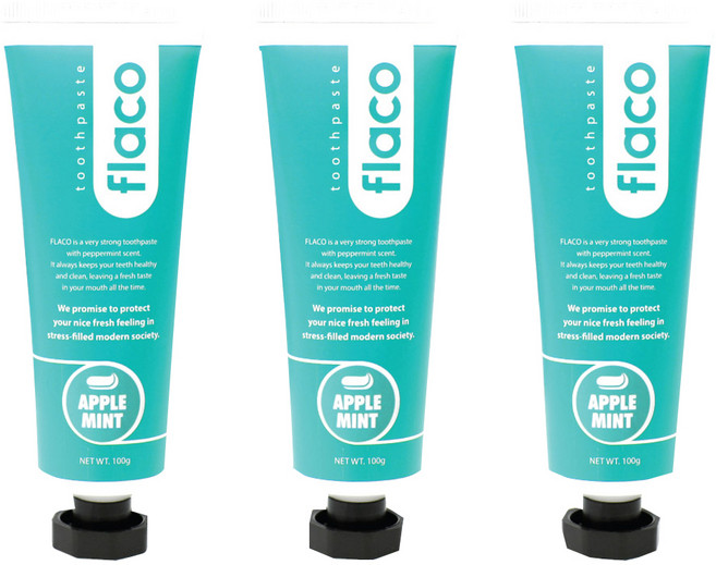 플라코 애플민트 치약, 100g, 3개입