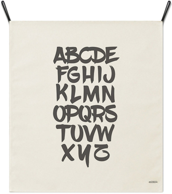 어번던스 레터링 행잉 가리개 커튼