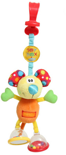 플레이그로 새앙쥐 유모차 딸랑이 장난감, 혼합색상, 1개