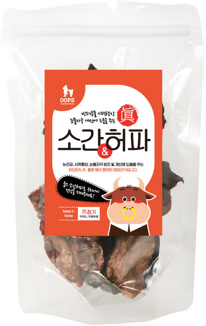 웁스 소간 앤 허파 강아지 수제간식, 소간 + 허파 혼합맛, 60g, 1개