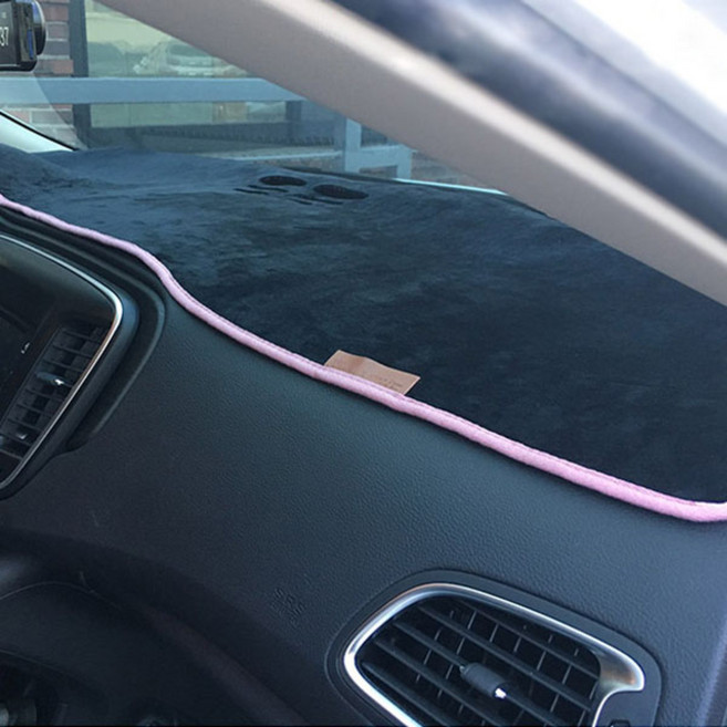 어바인 클래스 벨벳 논슬립 대쉬보드커버 쌍용, 렉스턴 2(센터 유), 블랙 + 핑크