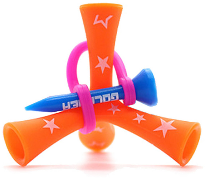 골프디아 티더라 삼발이 골프티, 오렌지, 1개