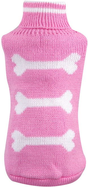 이코디 강아지 트리플뼈다귀 스웨터, 핑크, 1개