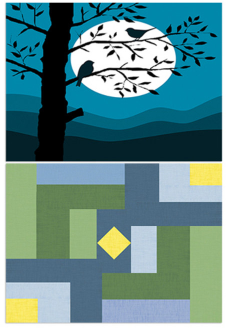 LoemDesign 실리콘 식탁매트 나무와새 + 칠교패턴, 4, 385 x 285 mm, 1개