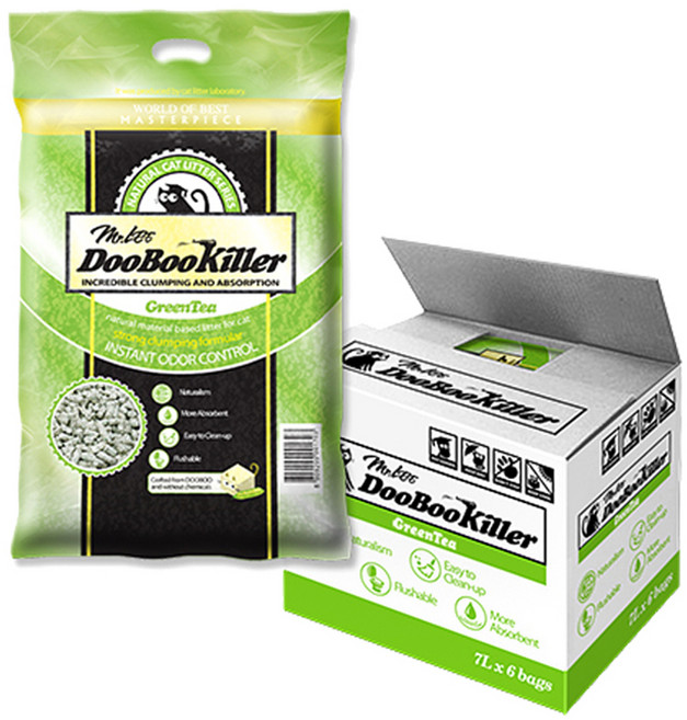 미스터리 두부킬러 고양이 모래, 7L, 6개, 향긋한 녹차향