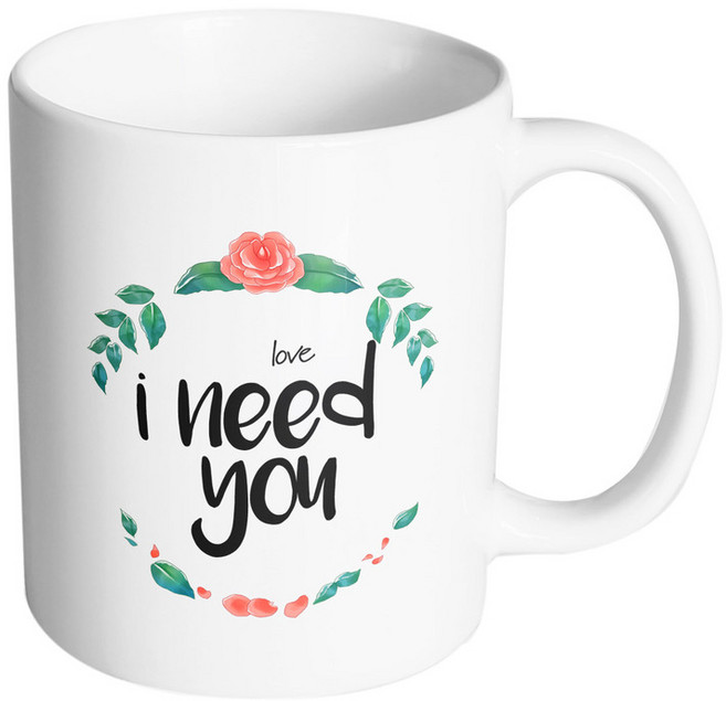 핸드팩토리 라운드로즈플라워 아이니드유 머그컵 330ml, 내부 화이트, 1개