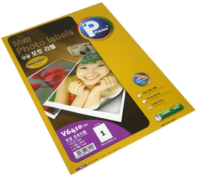 프린텍 애니 포토 무광 라벨지 V6410-20, 20개