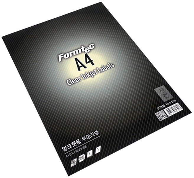 폼텍 전산 잉크젯 투명 라벨지 IC-3130, 1칸, 5개