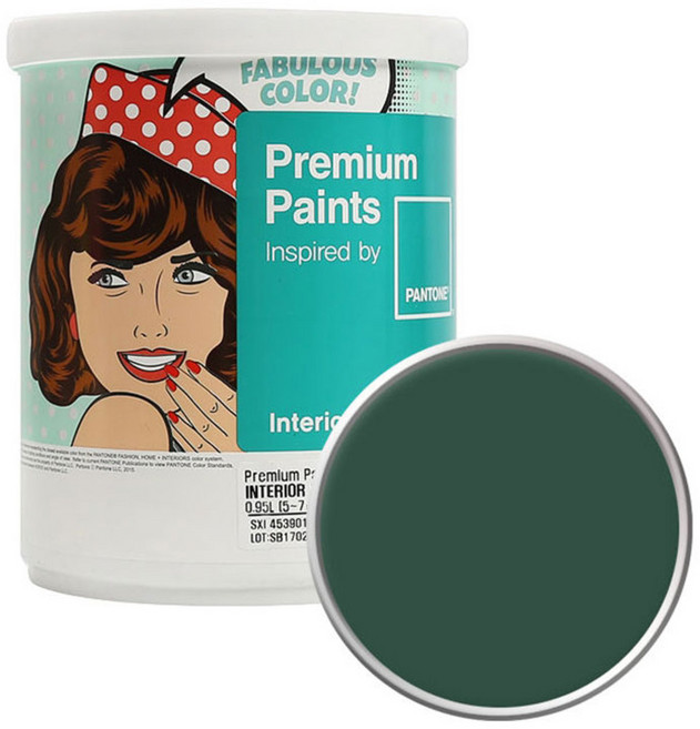 PANTONE 실내 벽면 무광 페인트, DarkGreen, 1L, 1개