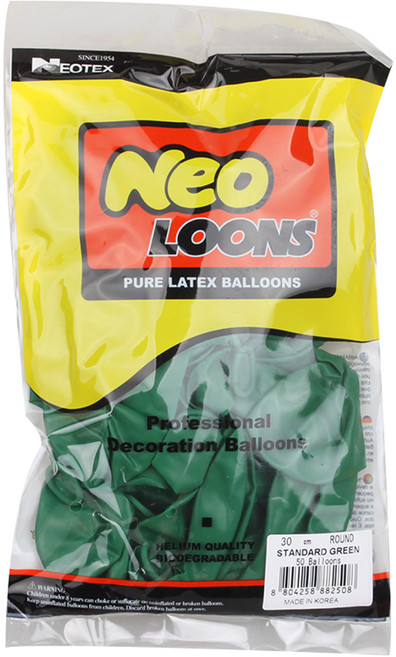 네오텍스 30cm 라운드풍선 50개입, 스탠다드 그린, 1개