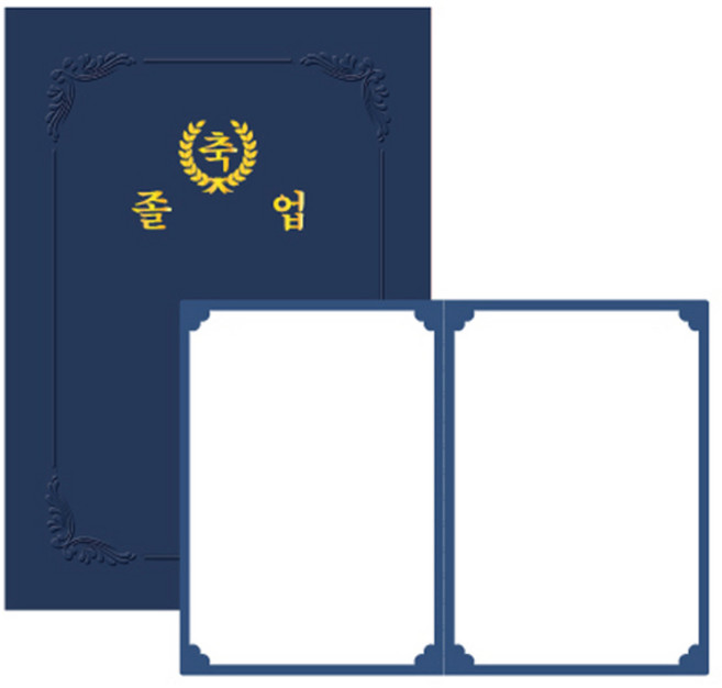 우진 축졸업 끼움식고급형 종이상장케이스 350g 22.4 x 31 cm, 청색, 10개