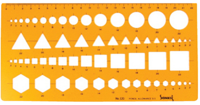 산키스 템플레이트 종합형판 도형자 No 120, 1개