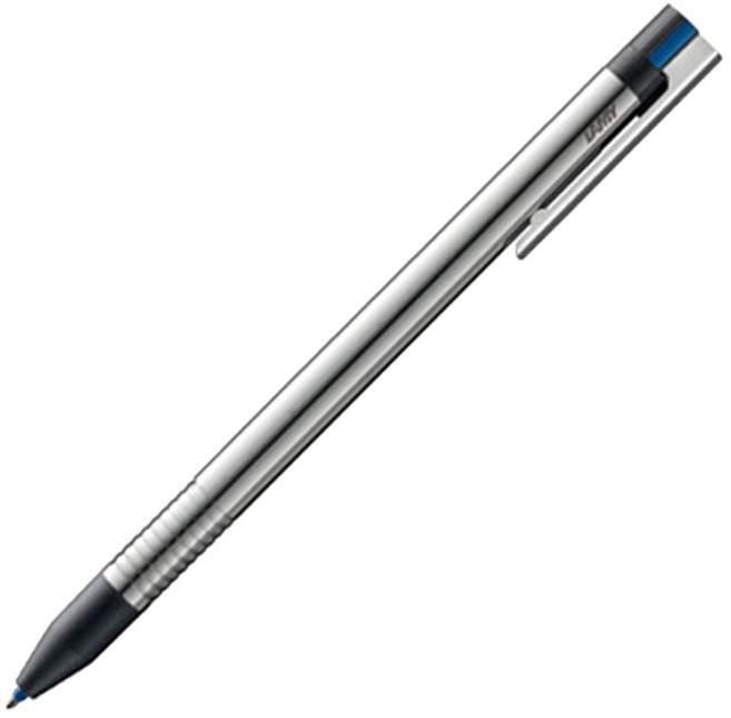 LAMY 로고 스테인리스스틸 3색 볼펜 405, 블랙 + 블루 + 레드, 1개
