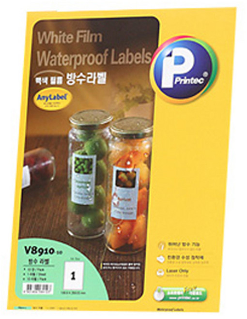 프린텍 방수라벨 V8910-10, 1칸, 10개