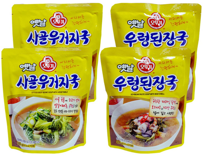 오뚜기 옛날 즉석 사골우거지국 300g x 2p + 우렁된장국 300g x 2p, 1세트