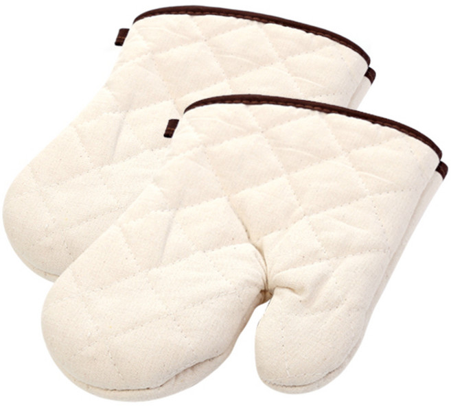 블럭마트 코튼 주방 냄비장갑, 크림, 2개입