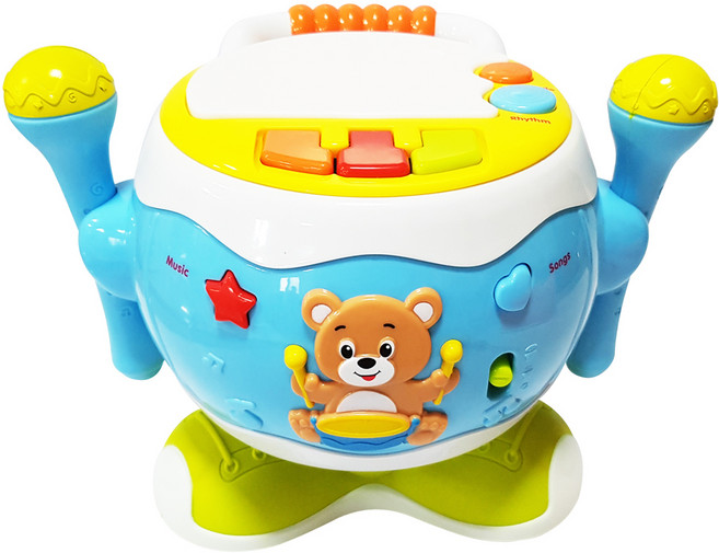 세계유통 아기곰 해피 드럼 완구, Blue, 1개