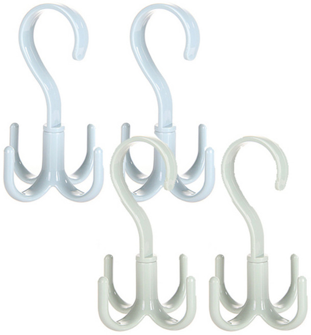 리버그린 360도 회전식 다용도걸이 블루 2p + 그린 2p, 혼합 색상, 1세트