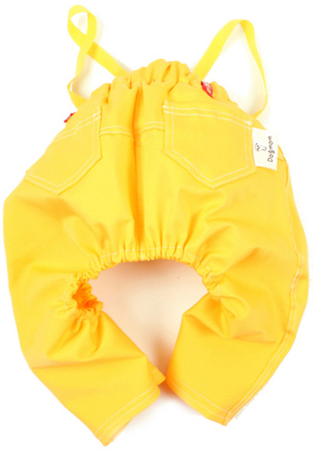 도그맘 반려동물 컬러 스마일 멜빵팬츠, 옐로우, 1개