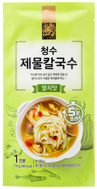 청수식품 멸치 칼국수, 4개, 110g
