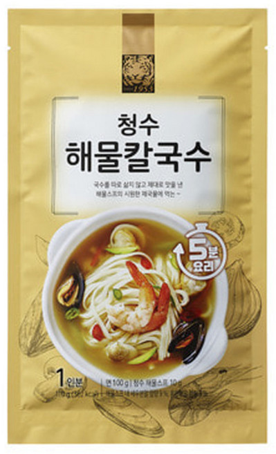 청수식품 해물칼국수, 4개, 110g