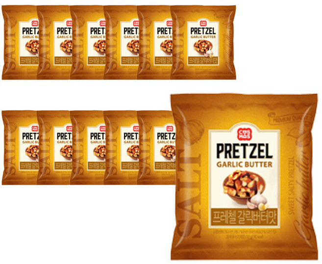 코스모스제과 프레첼 갈릭버터맛 스낵, 30g, 12개
