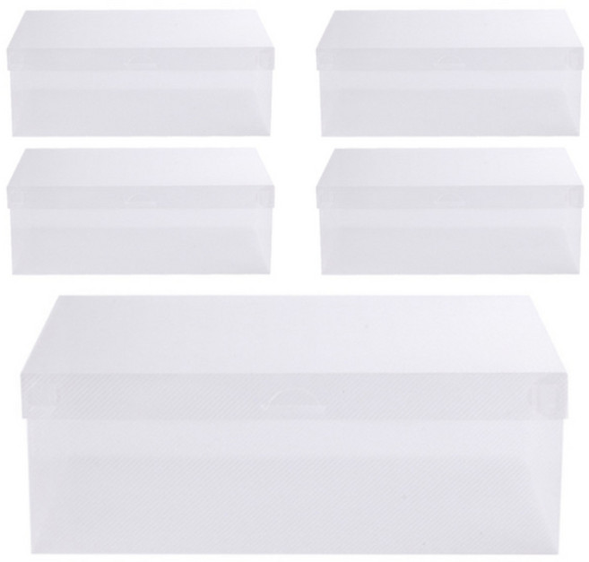 더자카 심플 신발정리함, 화이트, 33 x 21 x 12 cm, 5개