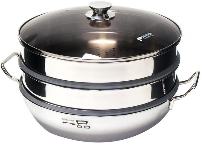 키친아트 일품 3단 찜냄비 인덕션, 33cm, 1개