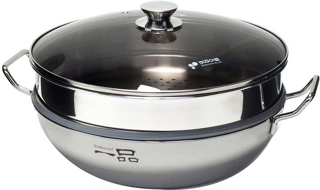 키친아트 일품 2단 찜냄비, 30cm, 1개