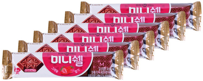 크라운 미니쉘 딸기, 6개, 24g