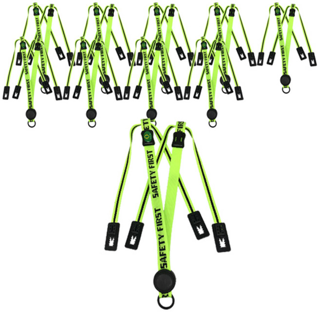 대원안전 안전모용 패션턱끈 형광색, 랜덤 발송, 10개