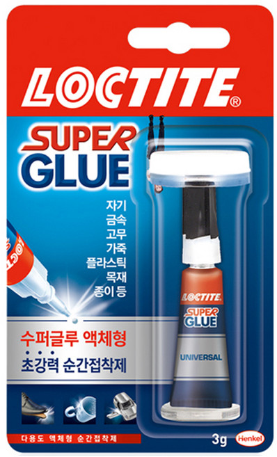 록타이트 수퍼 글루 액체형 초강력 순간접착제 3g, 1개
