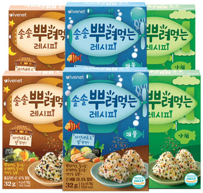 아이배냇 솔솔 뿌려먹는 레시피 김자반 32g x 2p + 야채 32g x 2p + 해물 32g x 2p, 김자반+야채+해물, 1세트