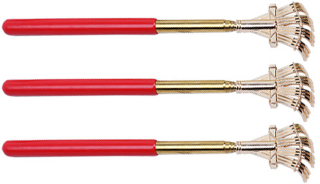 헬스플러스 스테인레스 골드 고급효자손, 빨강, 3개