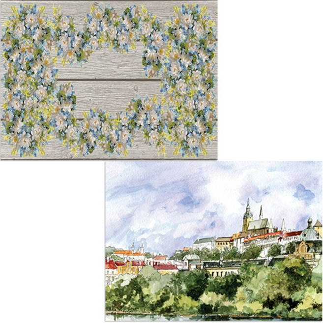 벨라 실리콘 식탁매트 도시풍경1 세트, 도시풍경1, 뷰티, 385 x 285 mm