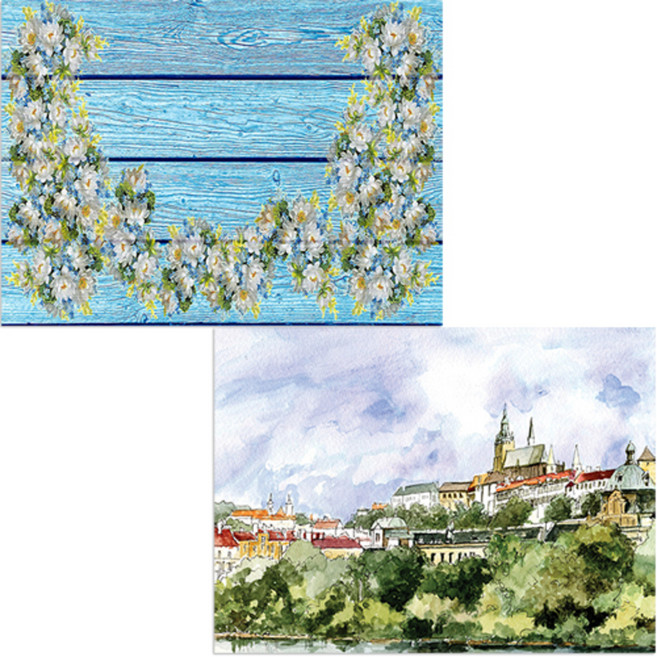 벨라 실리콘 식탁매트 도시풍경1 세트, 도시풍경1, 월드플라워, 385 x 285 mm