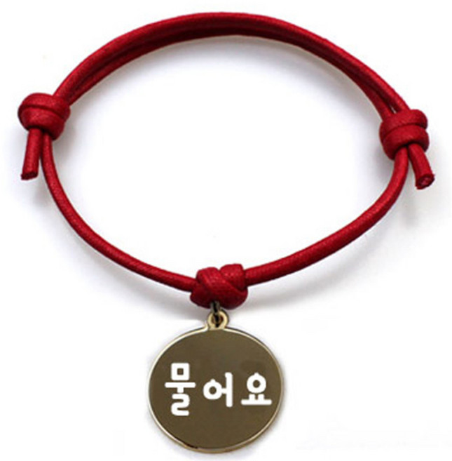 펫츠룩 굿모닝 레드 반려동물 목걸이 M + 메탈원형 팬던트 M, 골드(물어요), 1개